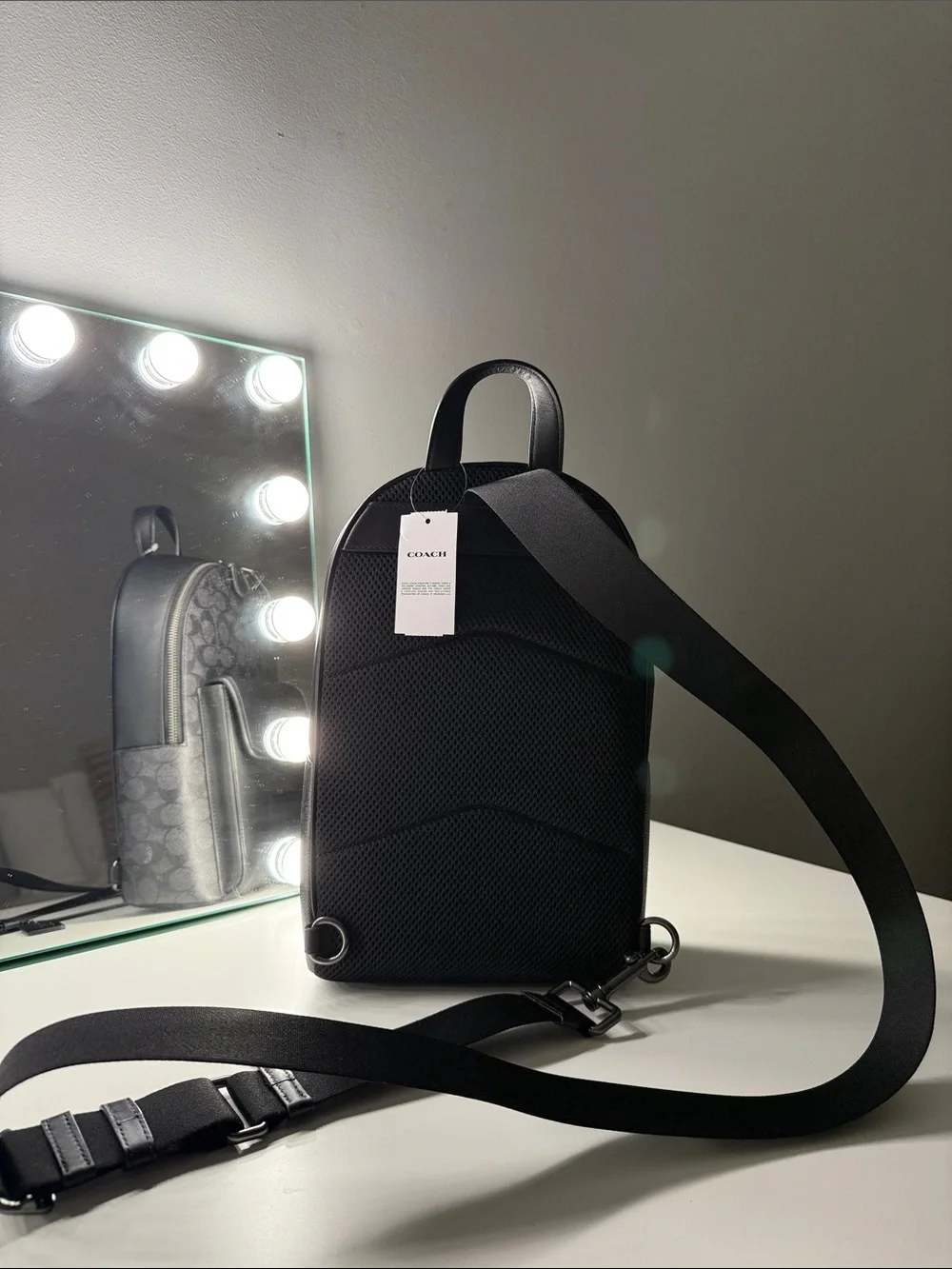Coach Black Signature Canvas & Leather Backpack